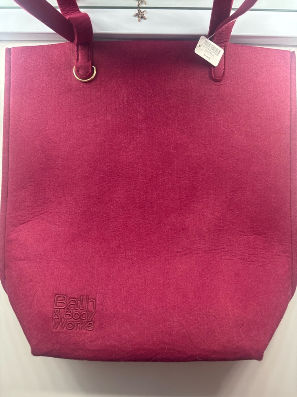 Bath & Body Works Wine Red Felt Tote Bag